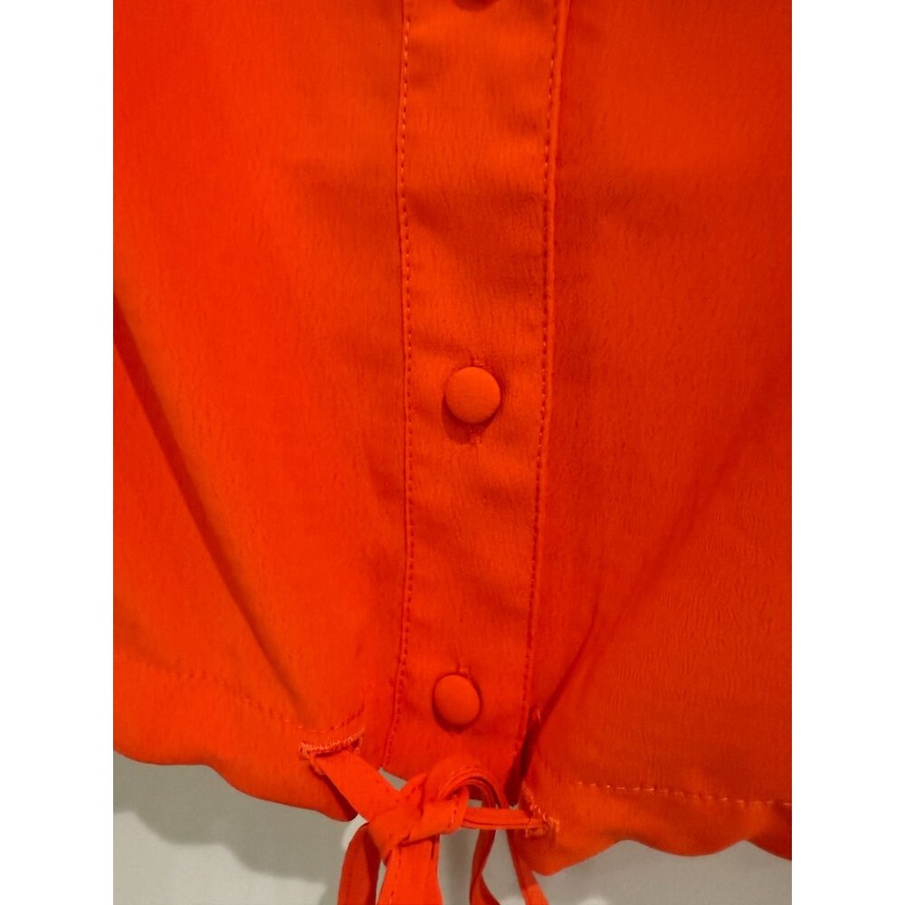 Lulus Drawstring Waist Cropped Button-Up, size me… - image 6